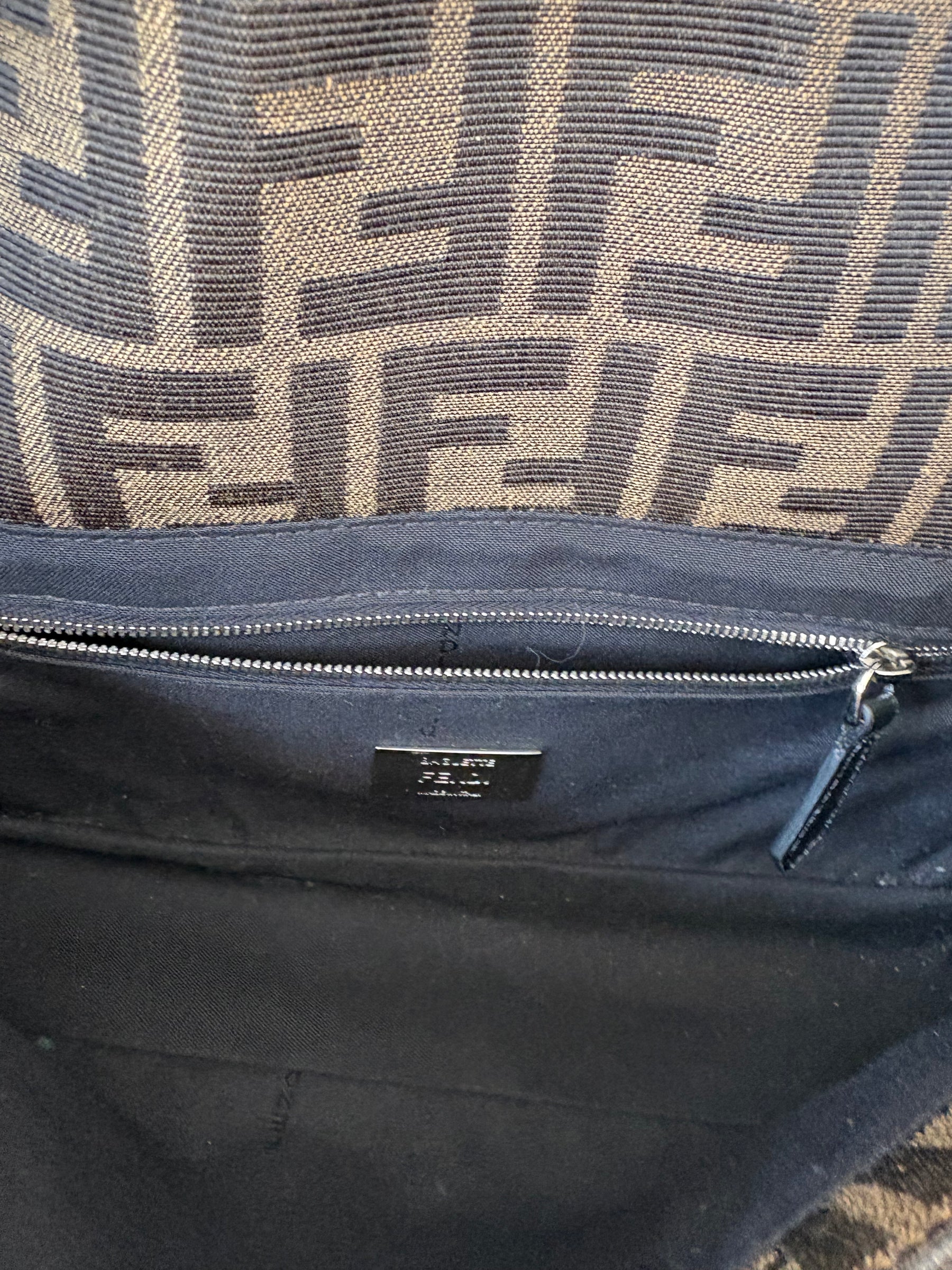 Fendi FF Jacquard Baguette Shoulder Bag With Sequins