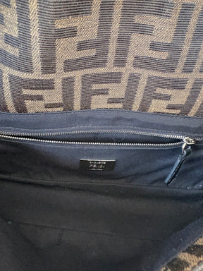 Fendi FF Jacquard Baguette Shoulder Bag With Sequins