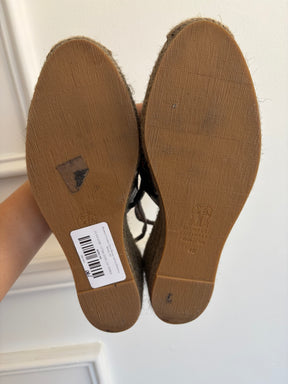 Brunello Cucinelli Dark Brown Leather Espadrille Wedge, 40