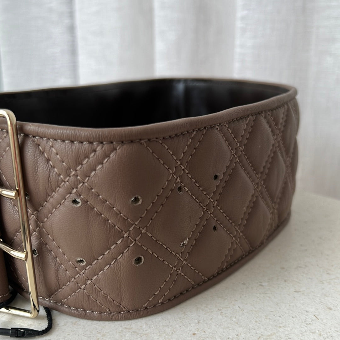 Scanlan Theodore Quilted Leather Belt in Doe