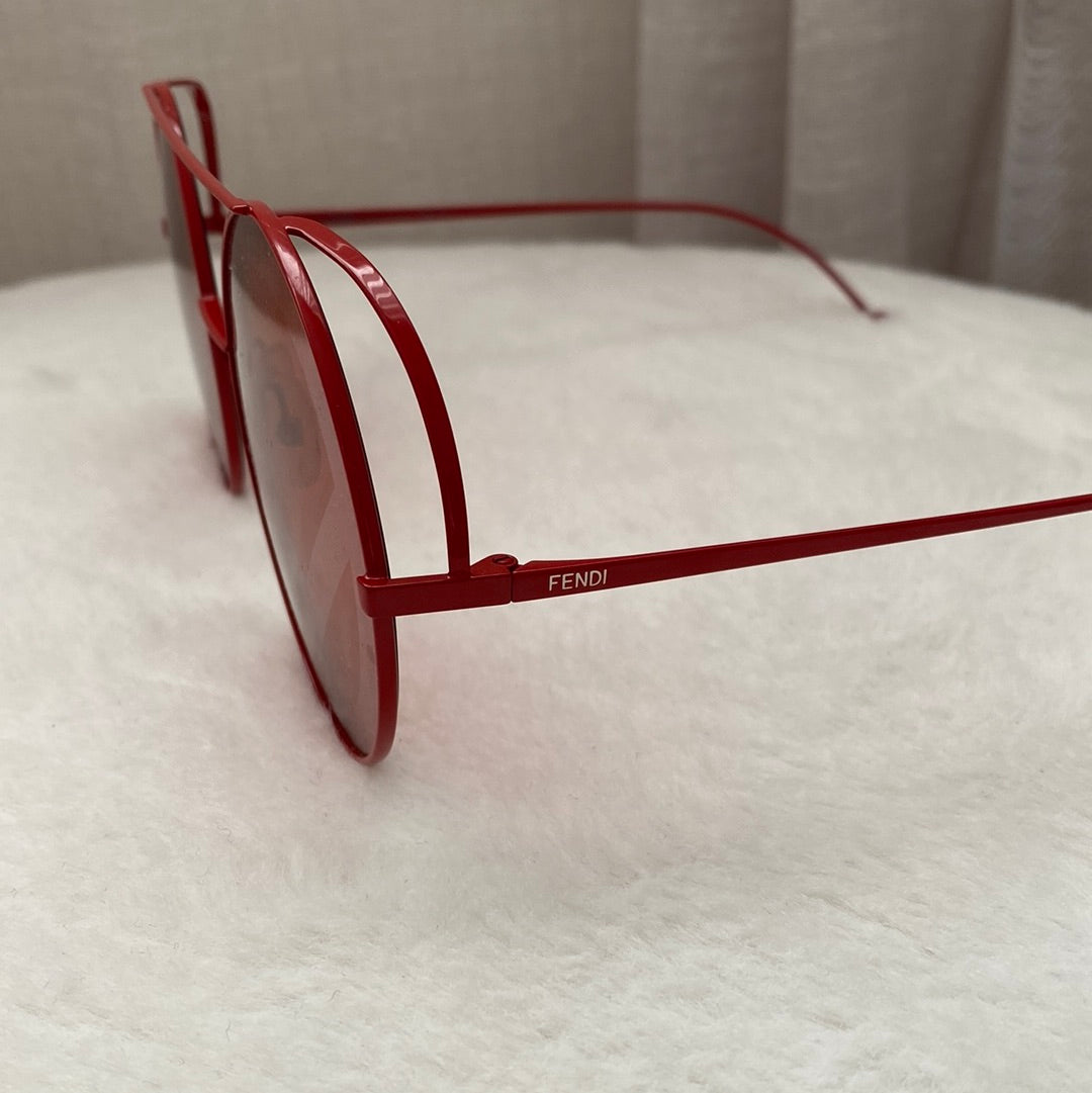 Fendi Red Round FF Sunglasses