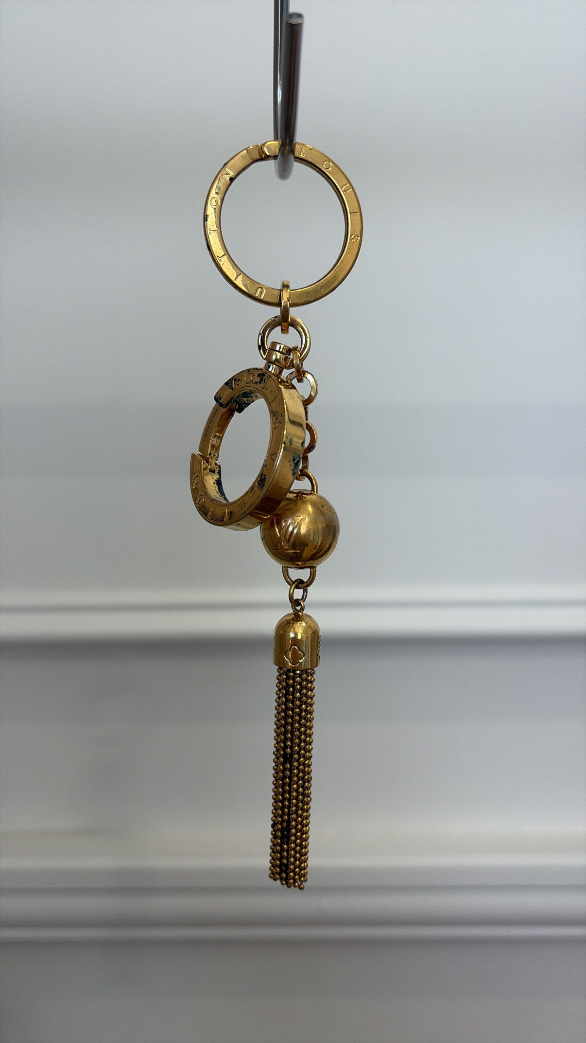 Louis Vuitton Gold Tone Logo Tassel Charm,