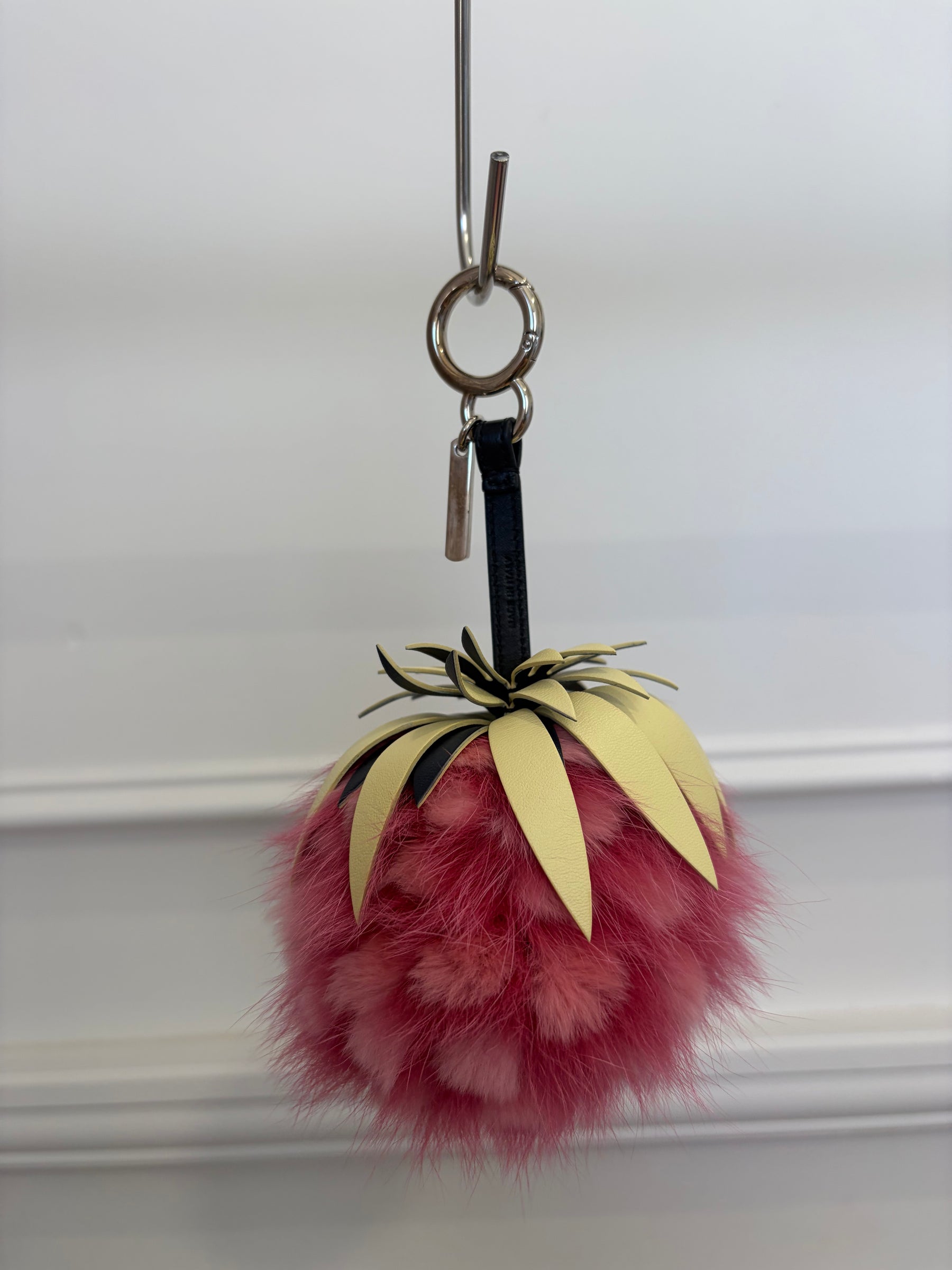 Fendi Pink Fur and Leather Bag Charm
