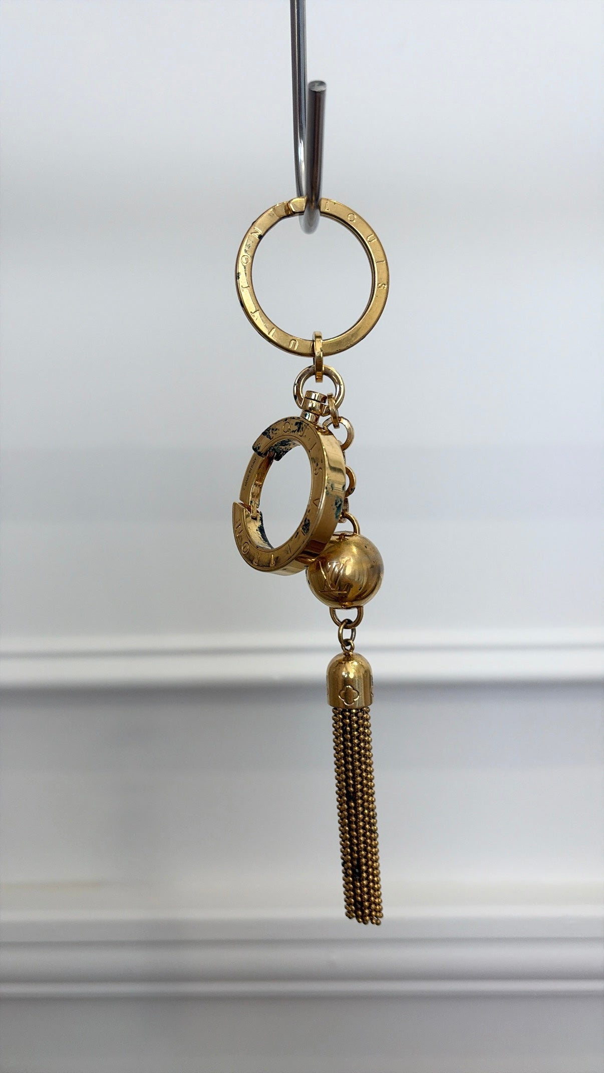Louis Vuitton Gold Tone Logo Tassel Charm,