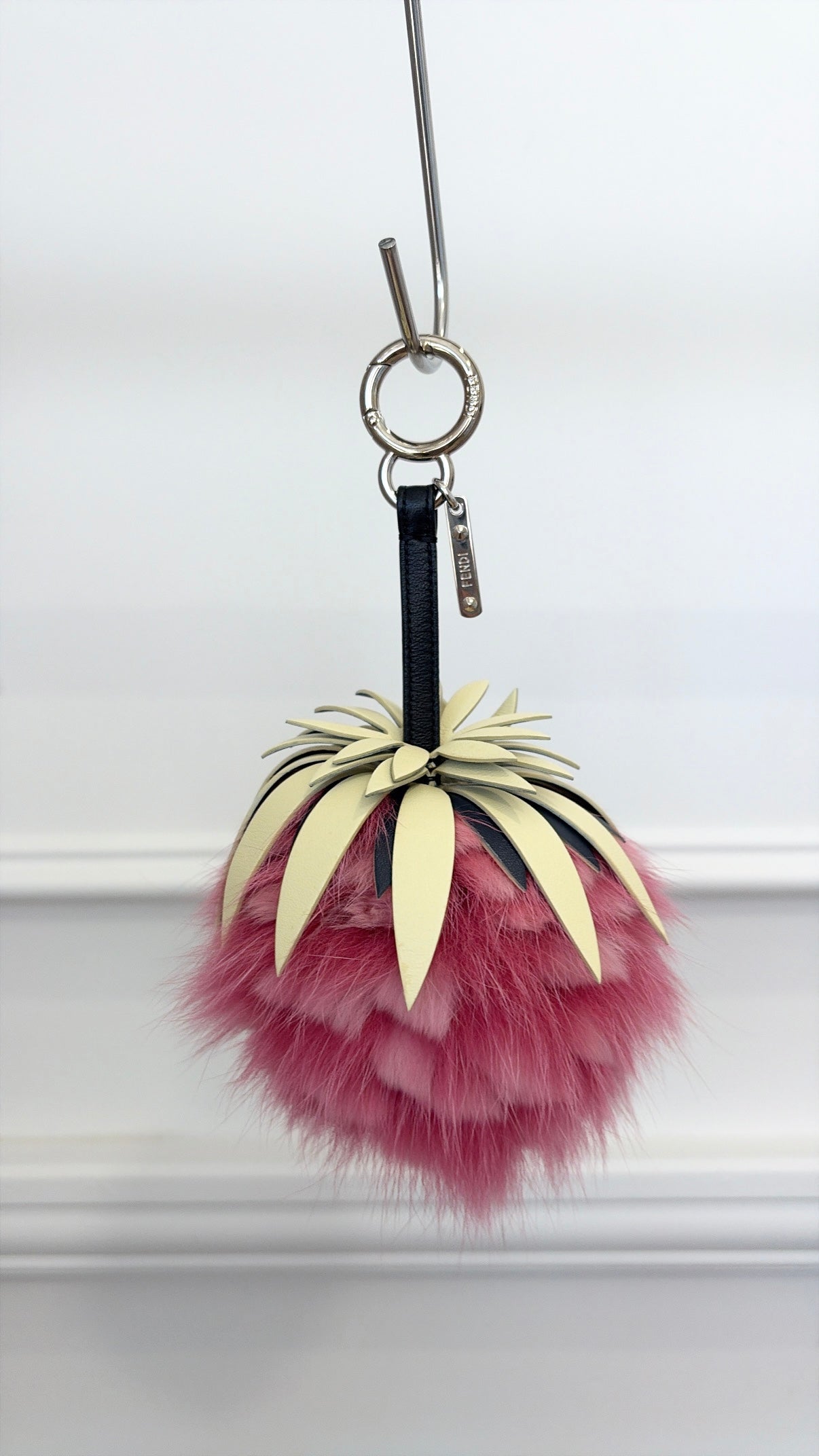 Fendi Pink Fur and Leather Bag Charm