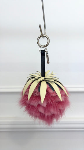 Fendi Pink Fur and Leather Bag Charm