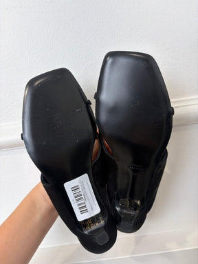 Toteme Bow Detail Satin Mules Black, 37