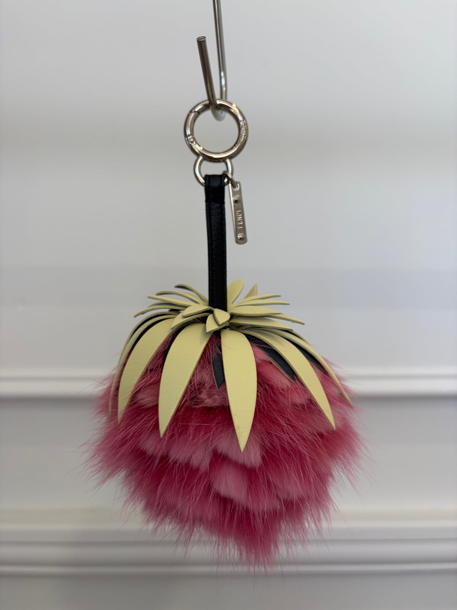 Fendi Pink Fur and Leather Bag Charm