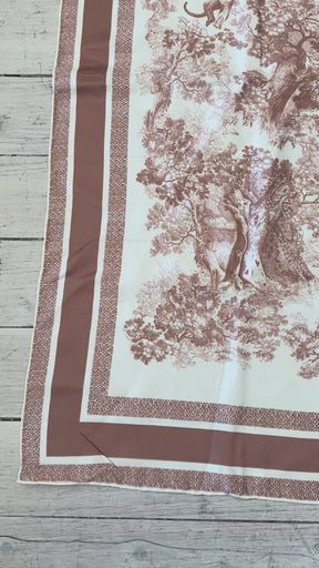 Dior Pink and White Toile De Juoy Silk Scarf