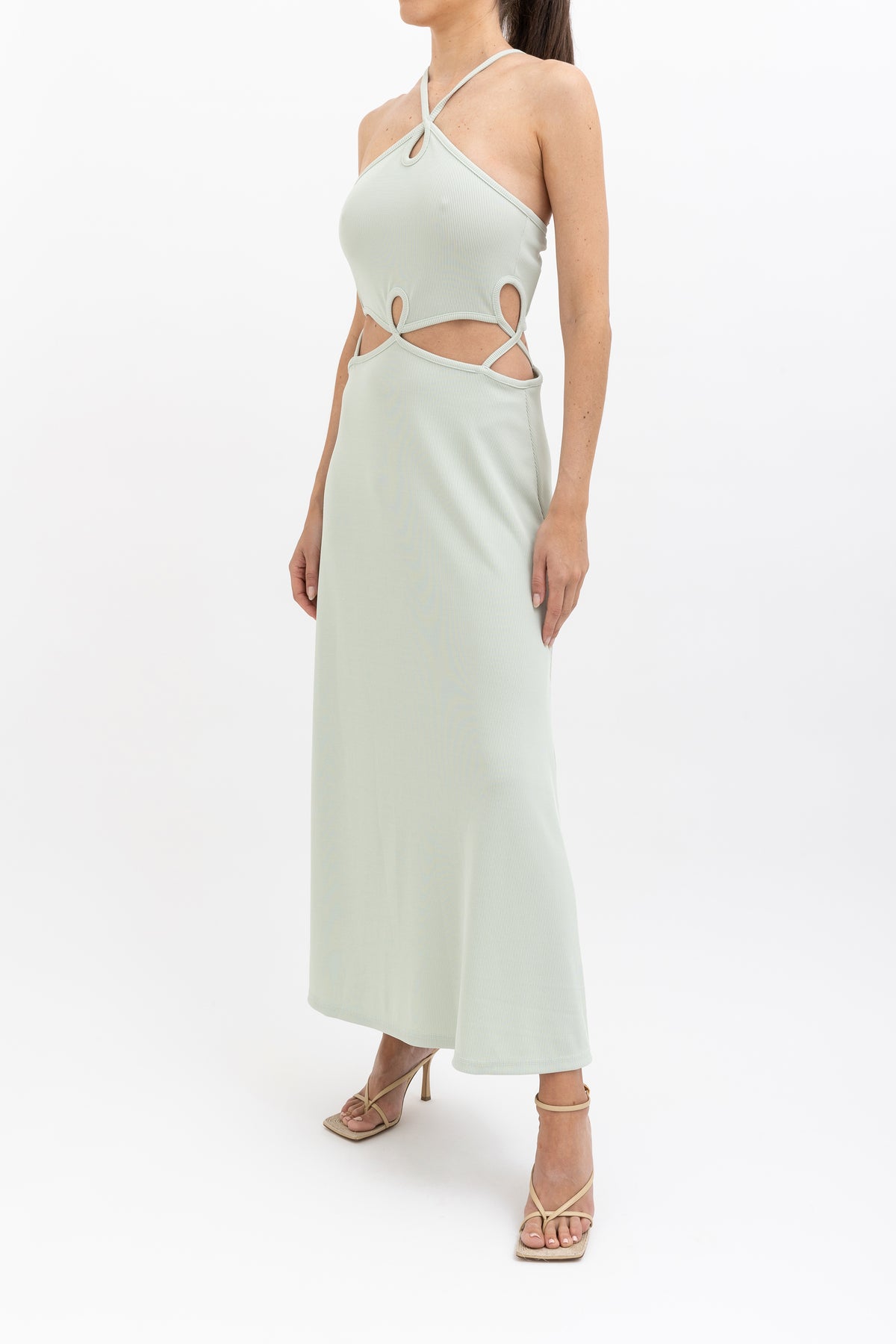 Rib Looped Cutaway Dress