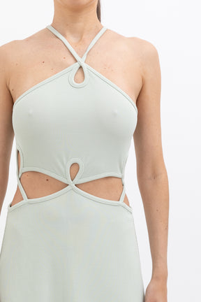 Rib Looped Cutaway Dress