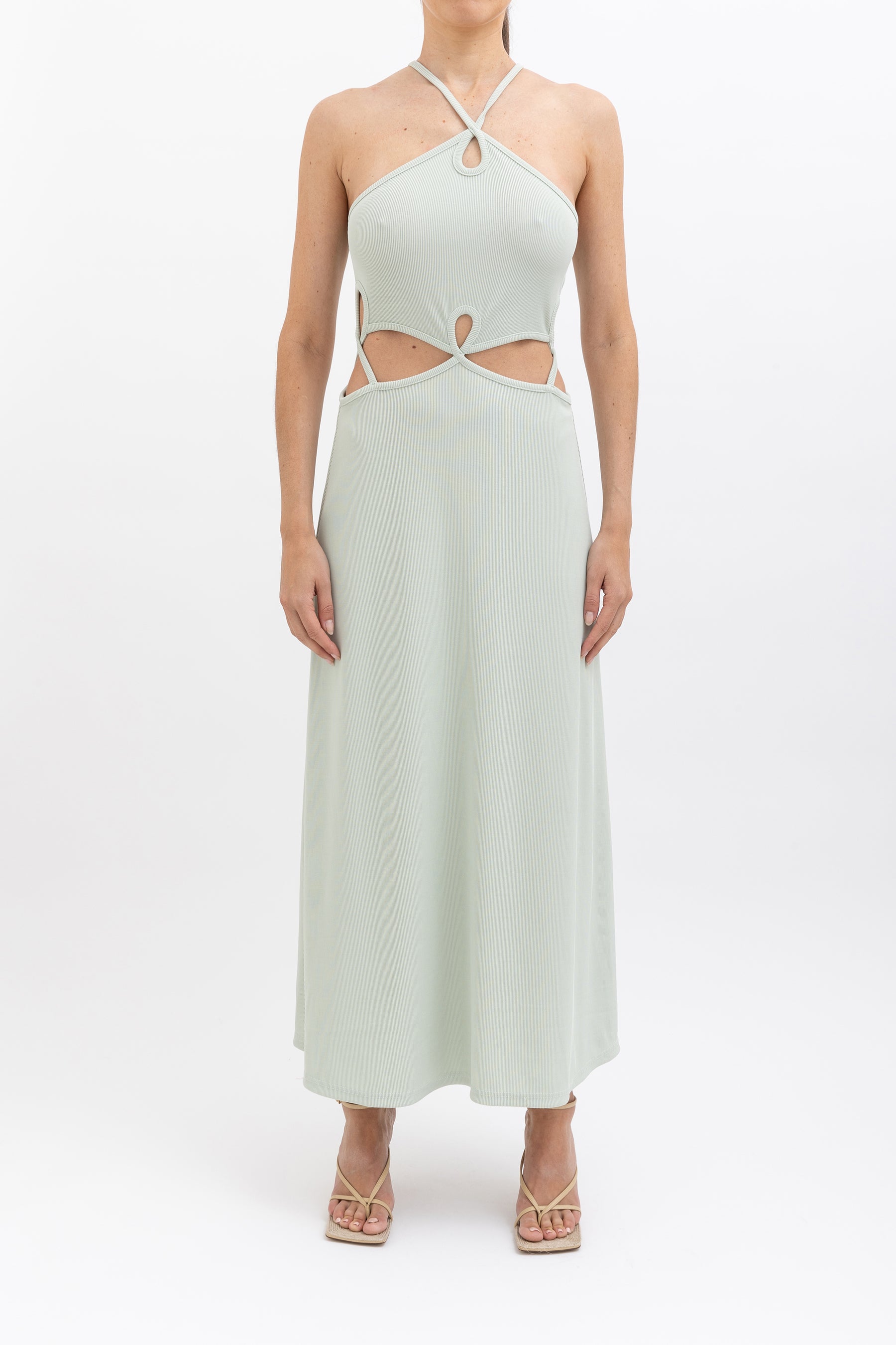 Rib Looped Cutaway Dress