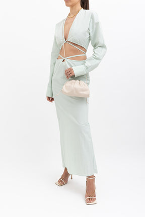 Tech Magyar Cropped Top and Tie Skirt Set