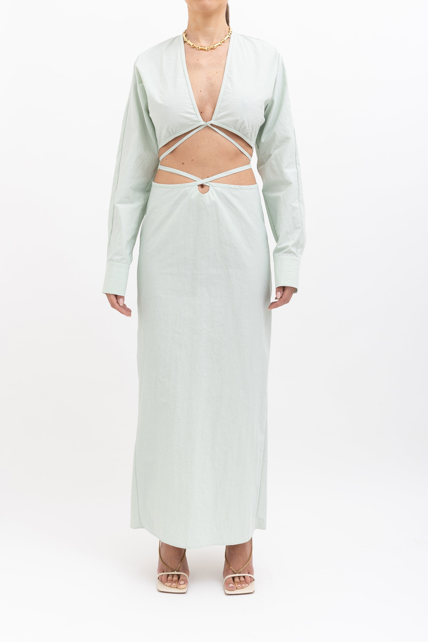Tech Magyar Cropped Top and Tie Skirt Set