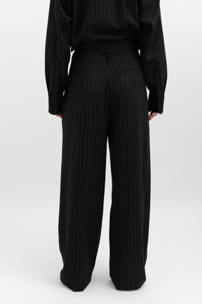 Stripe Cropped Shirt and Stripe Drape Leg Trouser Set