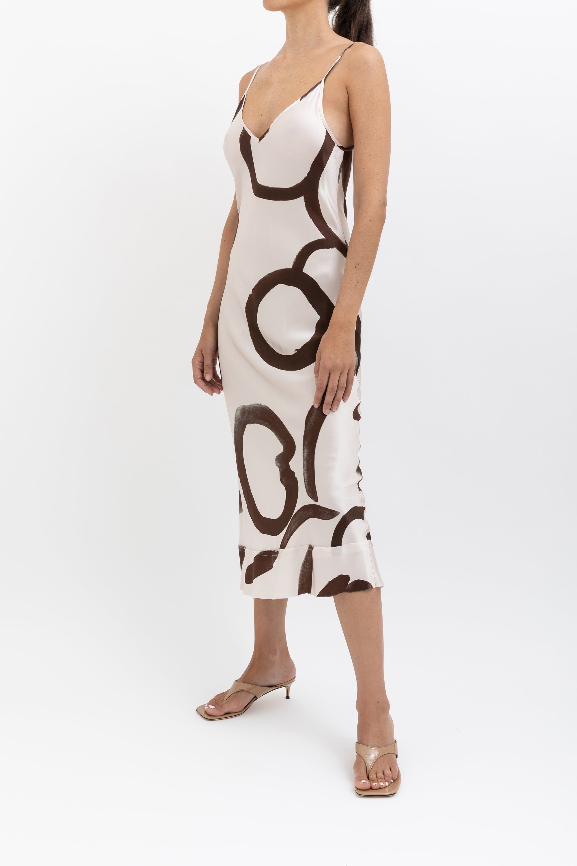 Lee Mathews Bella Silk Satin Slip Dress