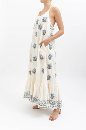 Bossa Embroidered Linen Maxi Dress