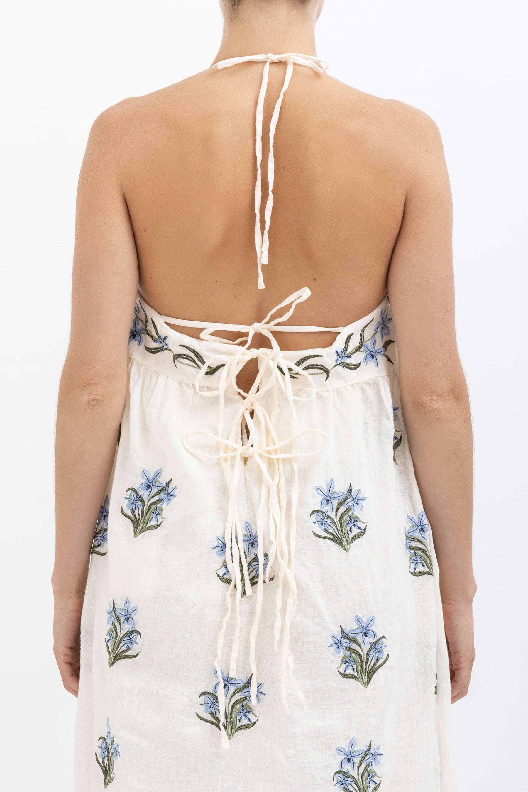 Bossa Embroidered Linen Maxi Dress